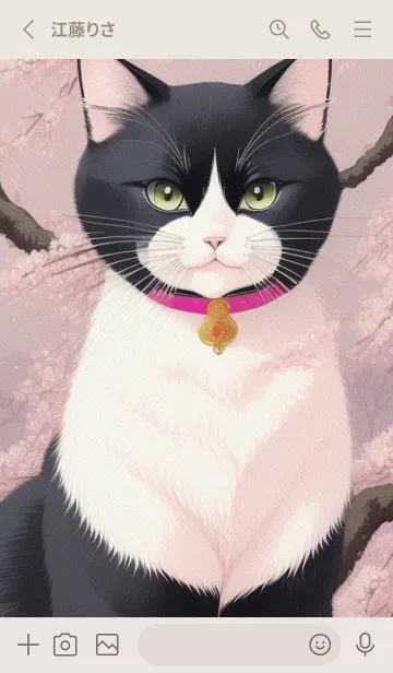 [LINE着せ替え] 浮世絵の桜猫 ltTBの画像2