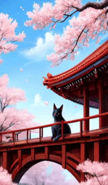 [LINE着せ替え] 浮世絵の桜猫 tJ0fの画像1