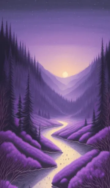 [LINE着せ替え] 紫色的山 qSurの画像1