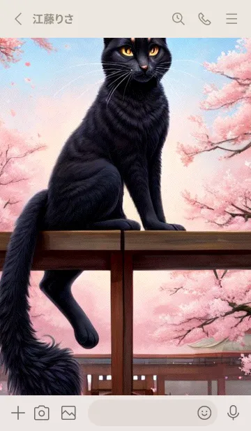 [LINE着せ替え] 浮世絵の桜猫 9rKmの画像2