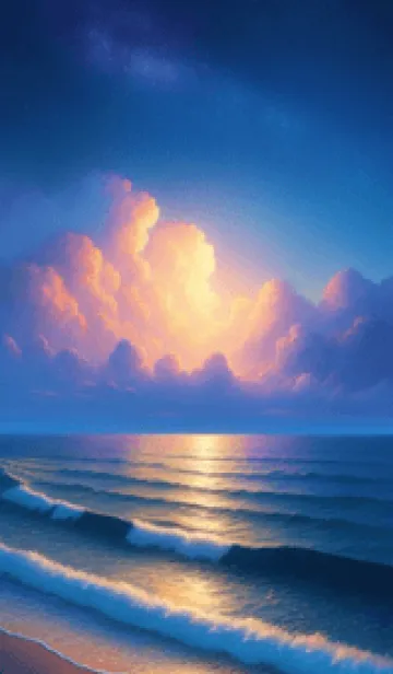 [LINE着せ替え] 夜晚の海 sOLiの画像1