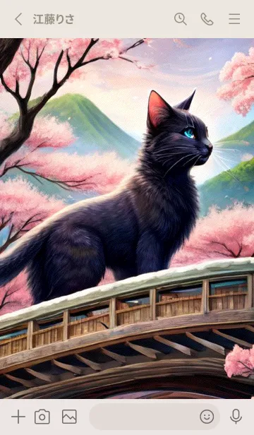 [LINE着せ替え] 浮世絵の桜猫 KYBuの画像2