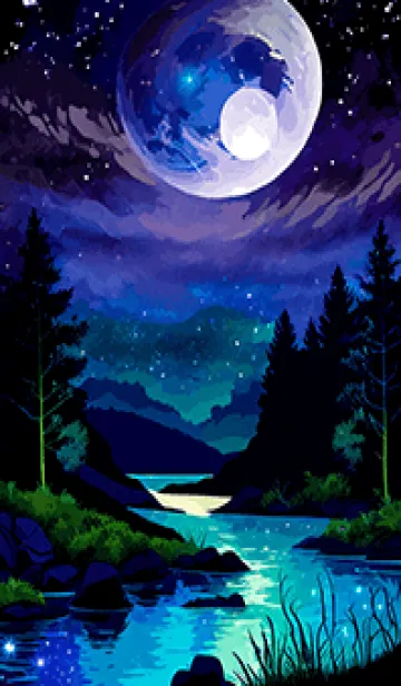 [LINE着せ替え] 綺麗な星空の夜景着せかえ#83の画像1