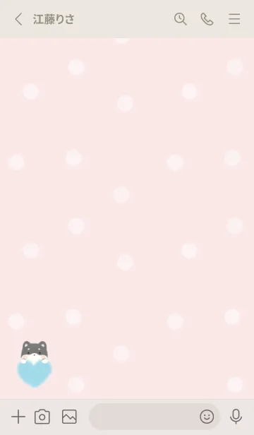 [LINE着せ替え] もこもこハート -黒柴- ピンク ドット 2の画像2