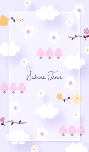 [LINE着せ替え] mauve Sakura trees11_1の画像1