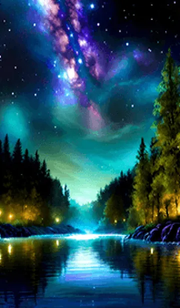 [LINE着せ替え] 綺麗な星空の夜景着せかえ#86の画像1