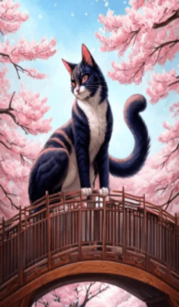 [LINE着せ替え] 浮世絵の桜猫 esdIの画像1