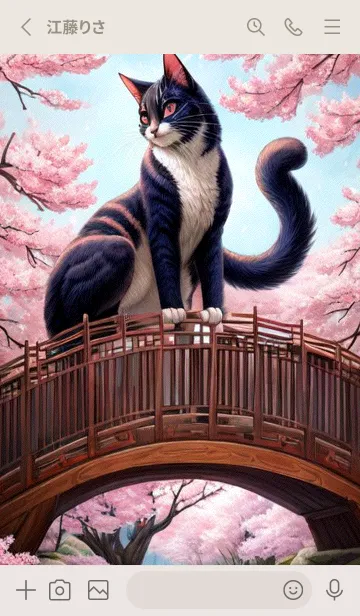 [LINE着せ替え] 浮世絵の桜猫 esdIの画像2