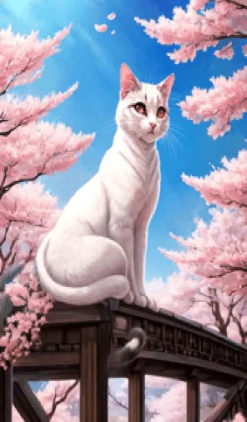 [LINE着せ替え] 浮世絵の桜猫 2s5Zの画像1