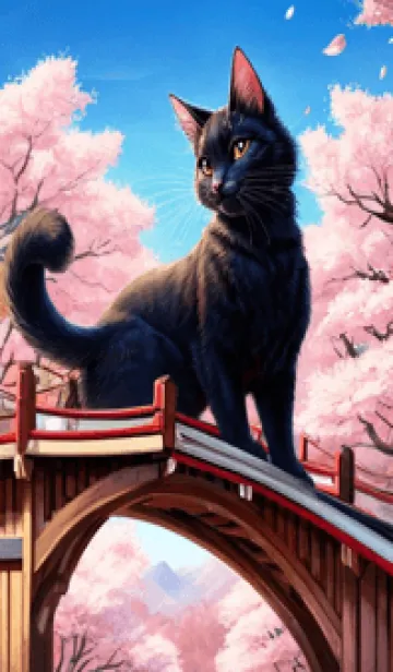 [LINE着せ替え] 浮世絵の桜猫 JX2fの画像1