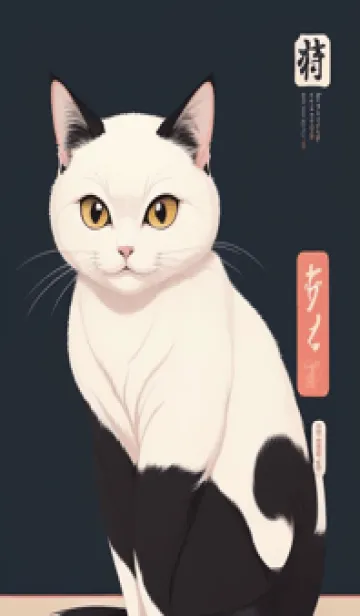 [LINE着せ替え] 浮世絵の桜猫 3homの画像1