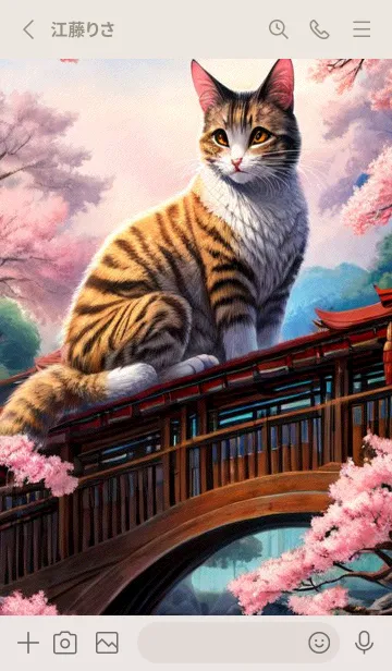 [LINE着せ替え] 浮世絵の桜猫 gudcの画像2