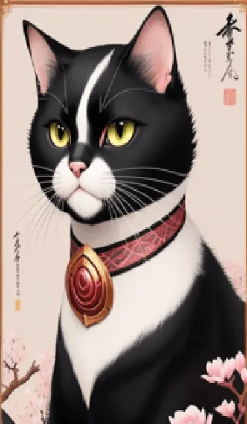 [LINE着せ替え] 浮世絵の桜猫 k1EHの画像1