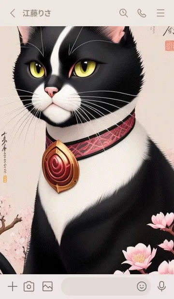 [LINE着せ替え] 浮世絵の桜猫 k1EHの画像2