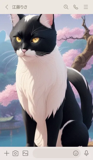 [LINE着せ替え] 浮世絵の桜猫 HFhcの画像2