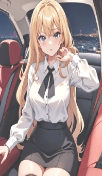 [LINE着せ替え] 車を運転する女の子 NWFaの画像1