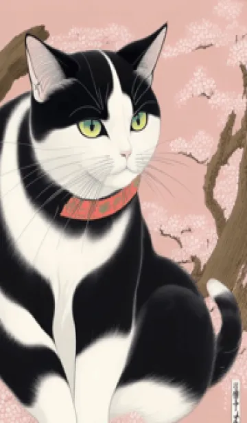 [LINE着せ替え] 浮世絵の桜猫 JTcXの画像1