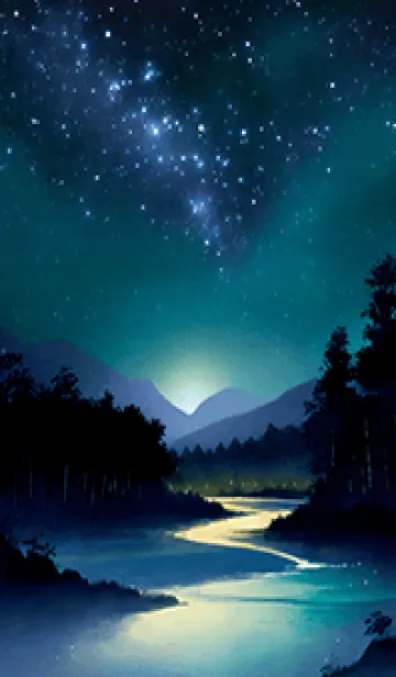 [LINE着せ替え] 綺麗な星空の夜景着せかえ#87の画像1