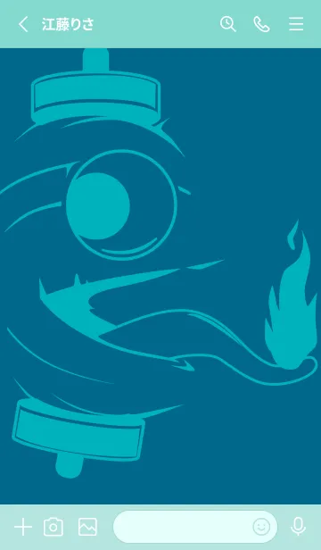 [LINE着せ替え] kabemon-提灯おばけ 鴨の羽色の画像2