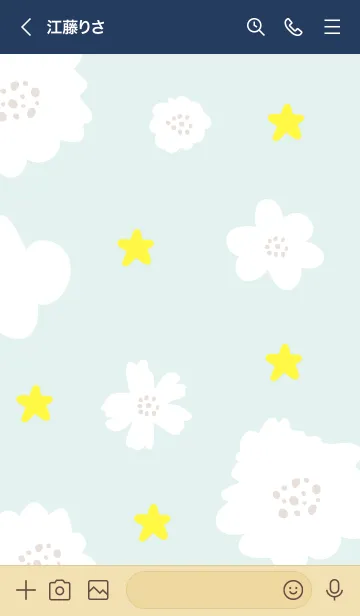 [LINE着せ替え] 星と白い花14の画像2