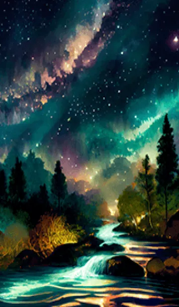 [LINE着せ替え] 綺麗な星空の夜景着せかえ#89の画像1