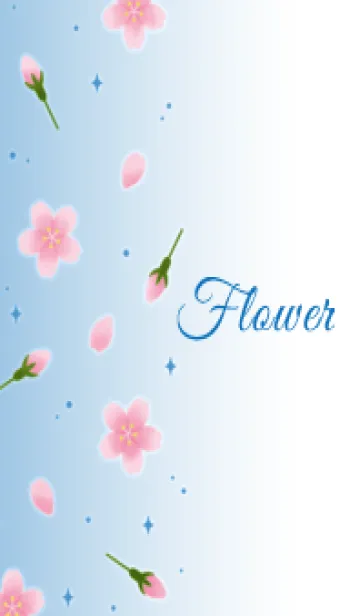 [LINE着せ替え] Flower 006 【桜×白×青】の画像1