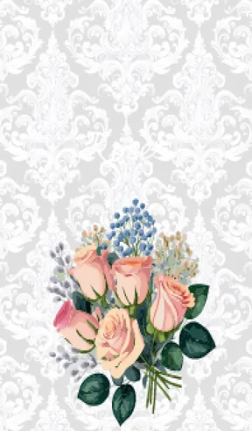 [LINE着せ替え] white 洋風の薔薇の花束の画像1