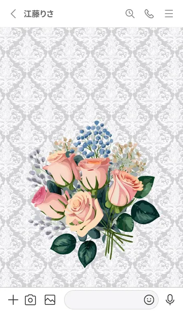 [LINE着せ替え] white 洋風の薔薇の花束の画像2