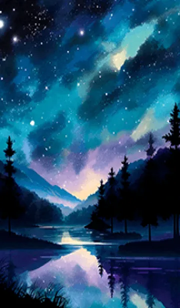 [LINE着せ替え] 綺麗な星空の夜景着せかえ#92の画像1