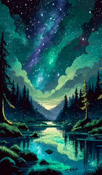 [LINE着せ替え] 綺麗な星空の夜景着せかえ#95の画像1