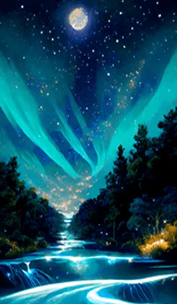 綺麗な星空の夜景着せかえ#99の着せ替えメイン画像