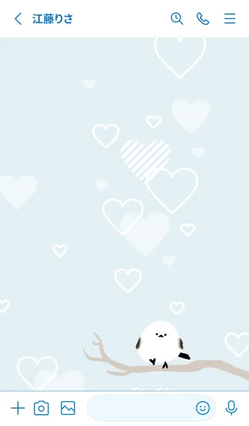 [LINE着せ替え] シマエナガ ハート16の画像2