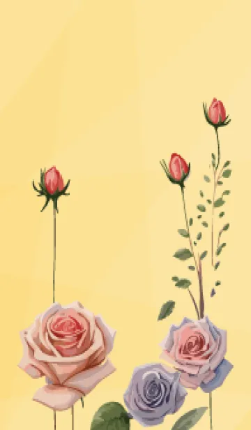 [LINE着せ替え] light yellow おしゃれな花の画像1