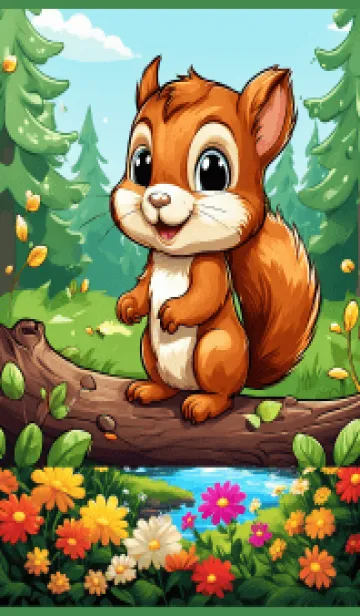 [LINE着せ替え] Cute squirrel theme v.1 (JP)の画像1