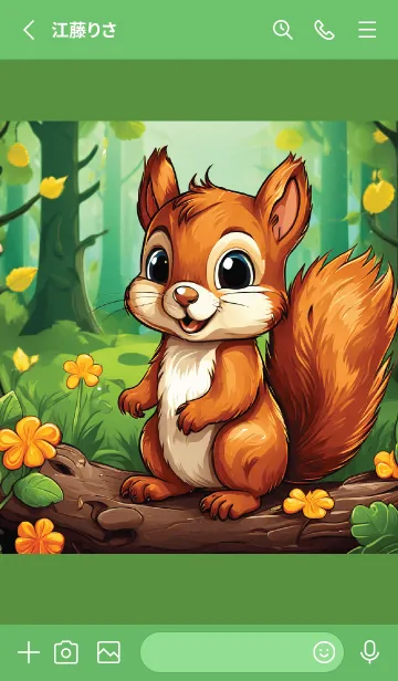 [LINE着せ替え] Cute squirrel theme v.1 (JP)の画像2