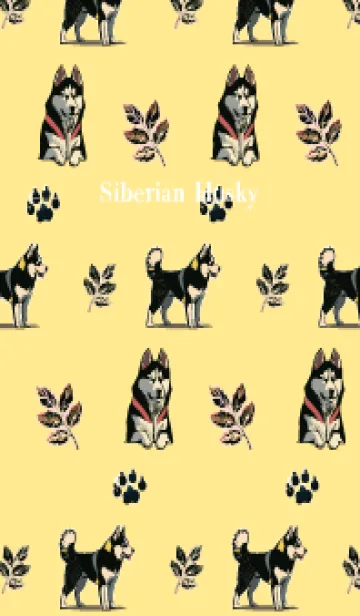 [LINE着せ替え] red & yellow シベリアンハスキーの画像1