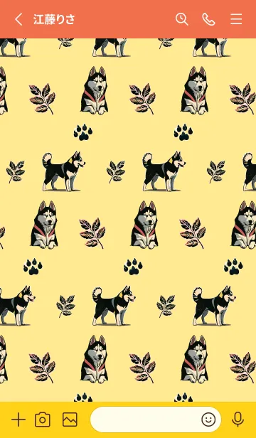[LINE着せ替え] red & yellow シベリアンハスキーの画像2