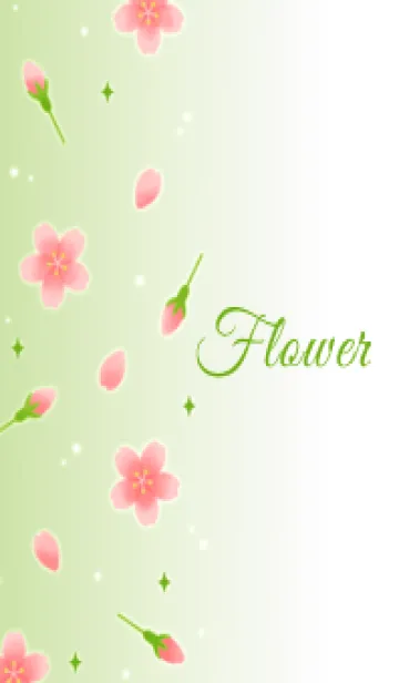 [LINE着せ替え] Flower 006 【桜×白×黄緑】の画像1