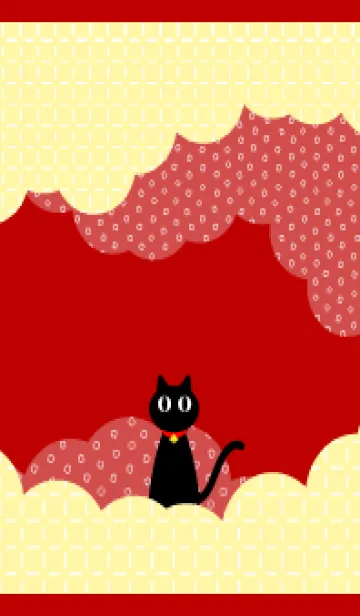 [LINE着せ替え] クロネコちゃん 赤とベージュの画像1