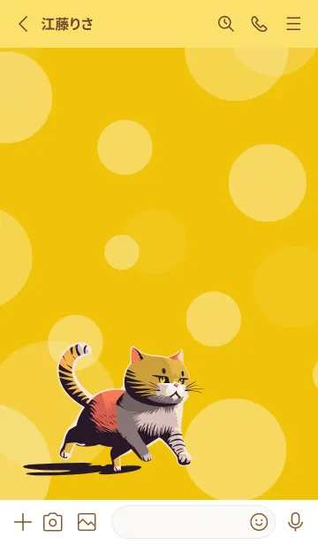 [LINE着せ替え] yellow 元気な猫の画像2