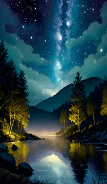 [LINE着せ替え] 綺麗な星空の夜景着せかえ#114の画像1