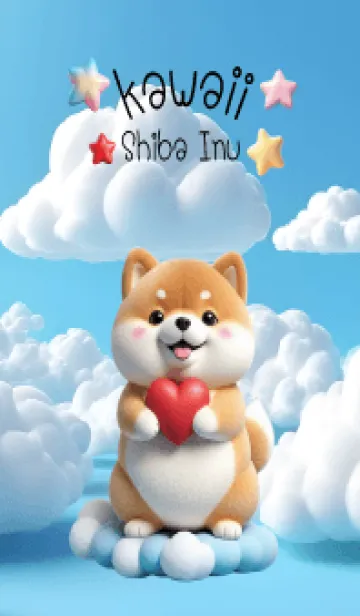 [LINE着せ替え] Kawaii Shiba Inu in Could Theme (JP)の画像1