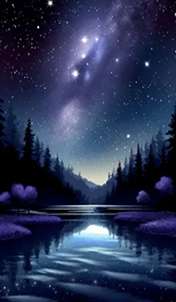 [LINE着せ替え] 綺麗な星空の夜景着せかえ#115の画像1