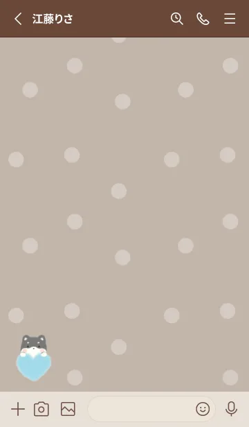 [LINE着せ替え] もこもこハート -黒柴- モカ ドット 2の画像2