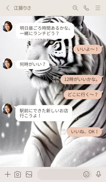 [LINE着せ替え] 虎，雪地の主 RcAsの画像3