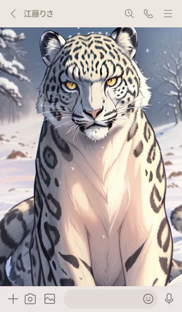 [LINE着せ替え] 夢幻の白いスノーヒョウ NpvKの画像2