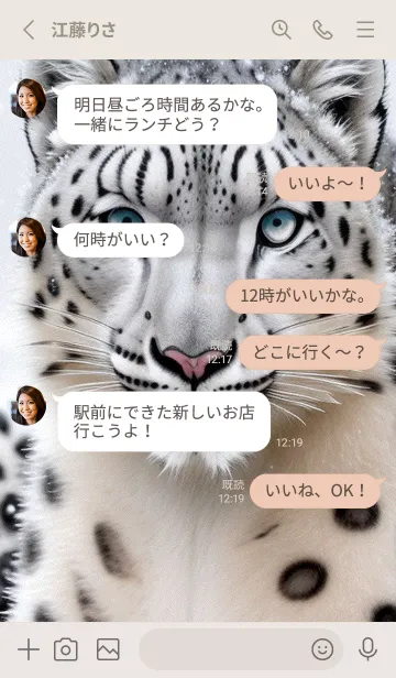 [LINE着せ替え] 夢幻の白いスノーヒョウ EUtfの画像3