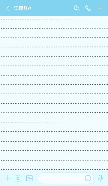 [LINE着せ替え] シンプル点線ノート/ライトブルーの画像2