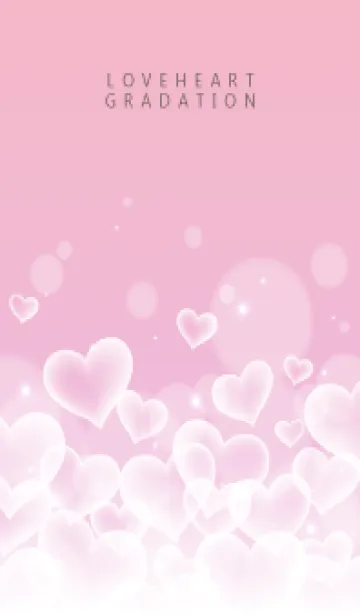 LOVE HEART GRADATION Pink&White 24の着せ替えメイン画像