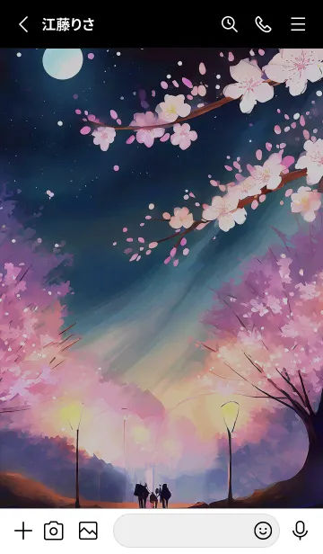 [LINE着せ替え] 美しい夜桜の着せかえ#29の画像2